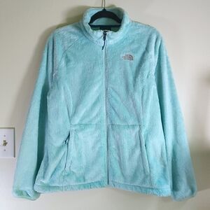 The North Face fuzzy Osito jacket in turquoise